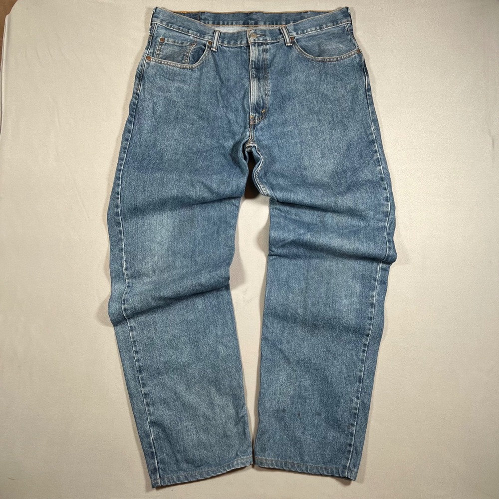 Levis 550 Relaxed Fit Tapered Leg Blue Denim Jeans Mens 38x38 (Fits 38x34)
